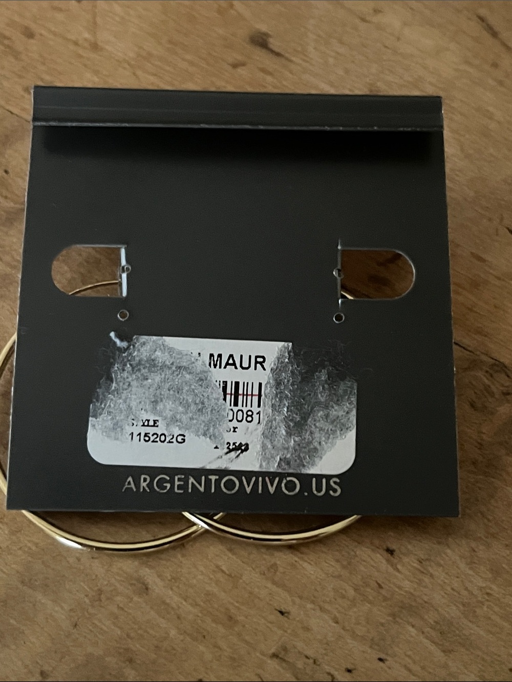 NWT Argento Vivo Gold Hoop Earrings - Picture 3 of 4